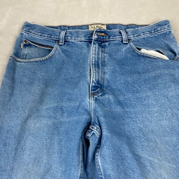 L.L. Bean Men's Jeans 36x29 100% Cotton Natural Fit Straight Leg Blue Denim - Picture 9 of 13